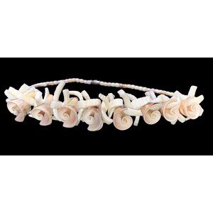 16 Inch Bib Shell Necklace Vintage Jewelry Pink White Sea Ocean Brown Orange